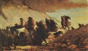 Honore  Daumier The Emigrants (mk09) oil on canvas